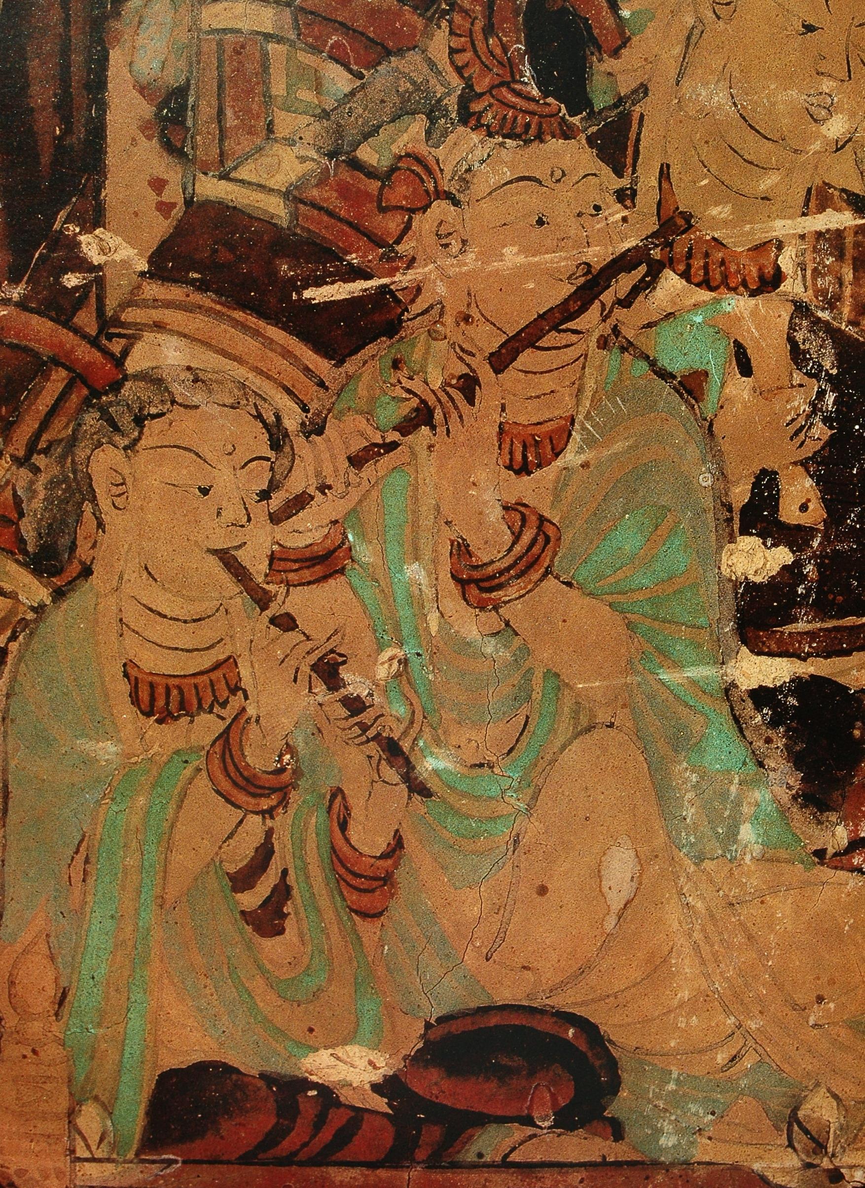 中唐-敦煌莫高窟154窟南壁东(左)上-药师经变【3980x3332 超大图】