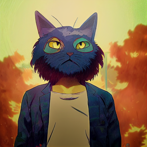 9lives 是222个1/1的动漫风格的ai生成猫头像.