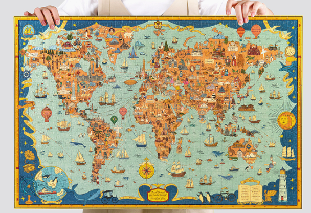 既能消耗娃时间,又能学到知识,地图拼图,拼着拼着,就把世界地理知识都