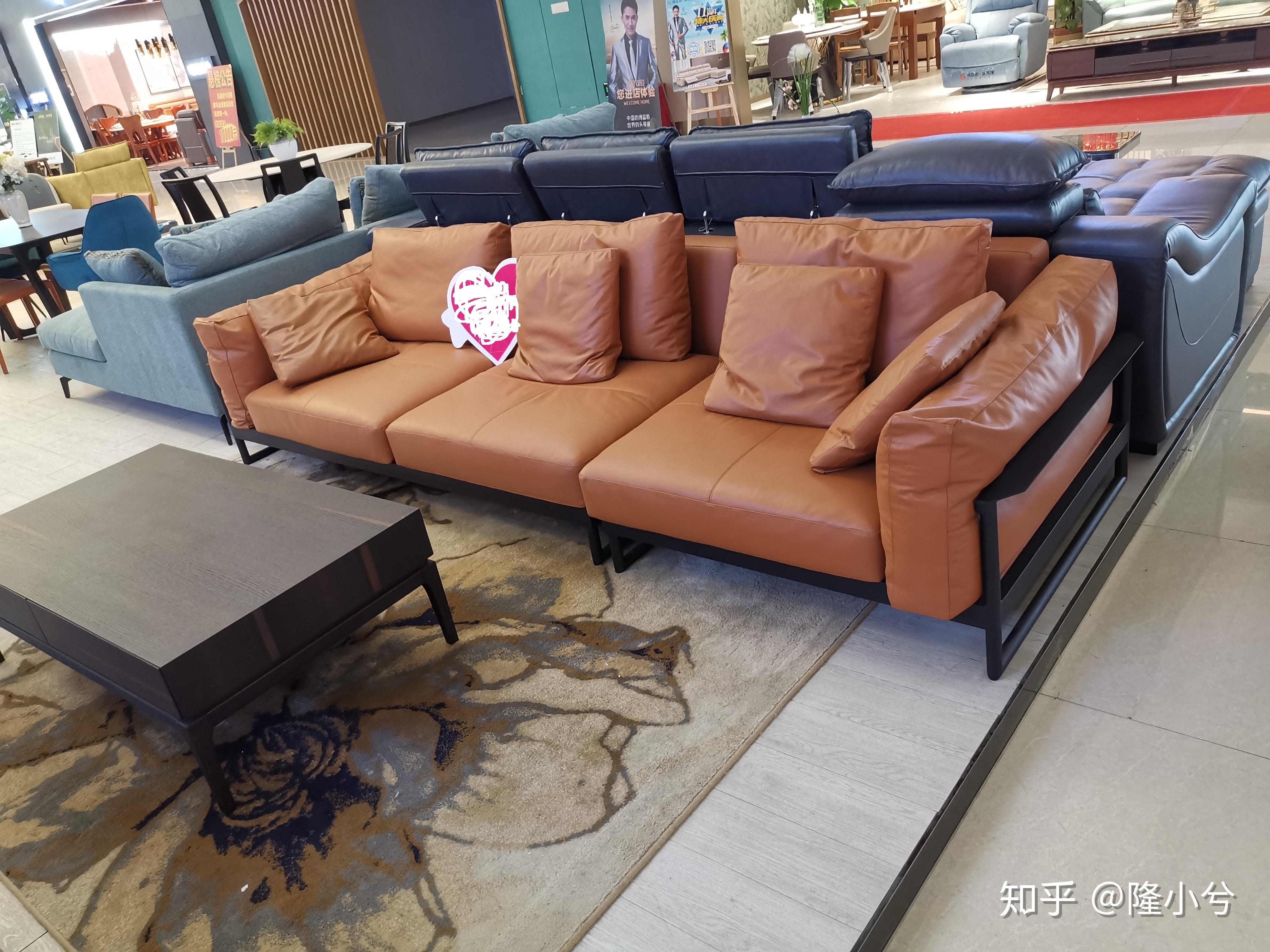 观韵 新中式客厅头层牛皮三人沙发_设计素材库免费下载-美间设计