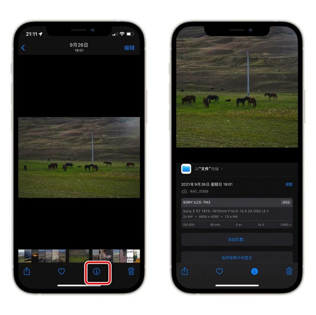ios15如何查看照片详细信息