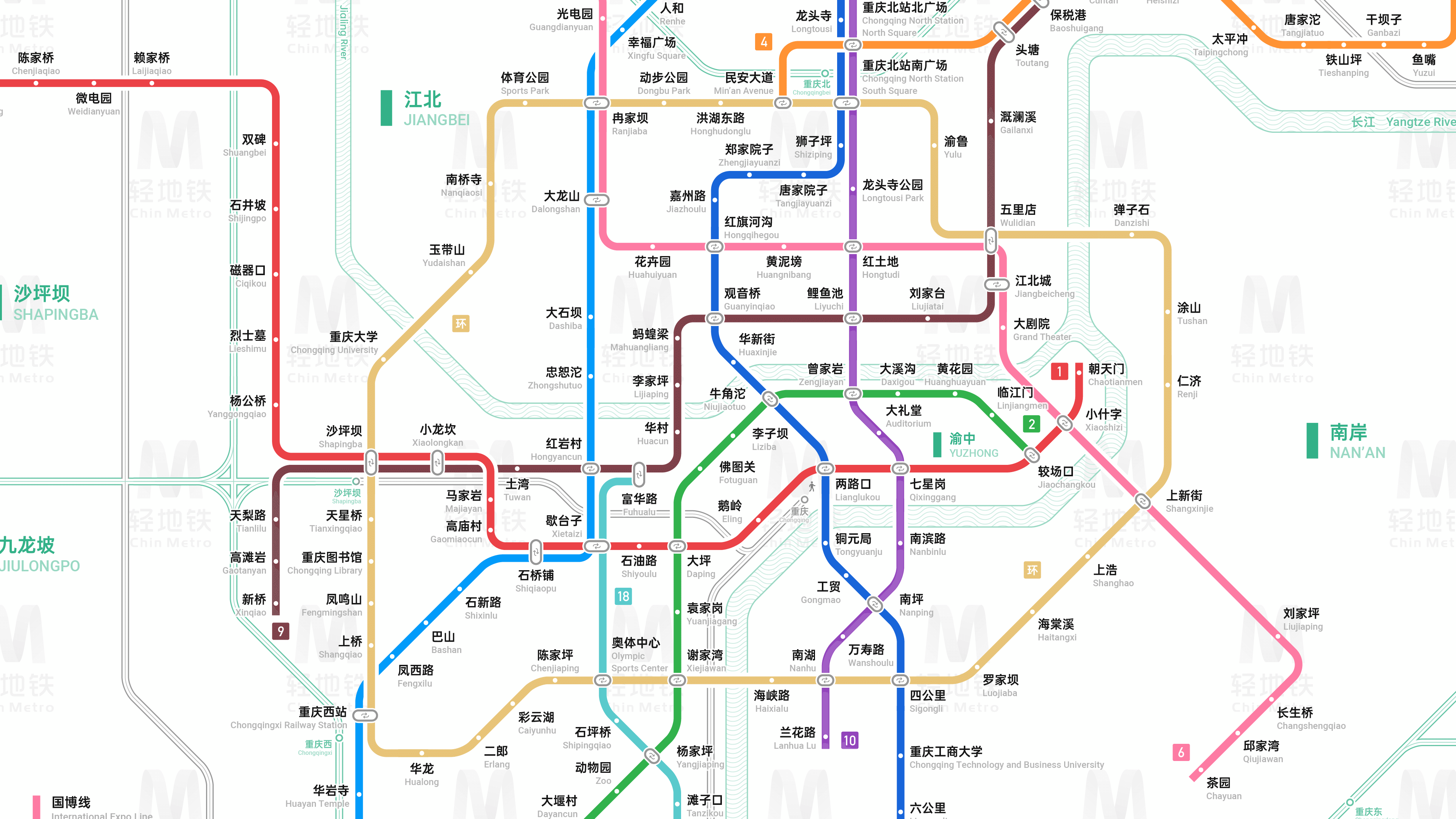 2021年最新重庆轨道交通运营线路图- 重庆本地宝