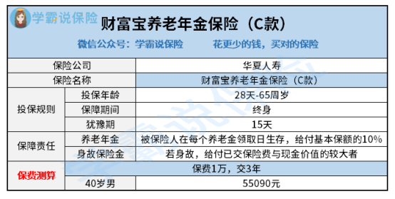 華夏人壽的財富寶養老年金保險c款怎麼樣有什麼優缺點值得買嗎有坑嗎