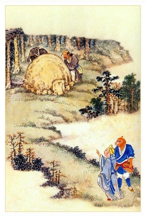 西游记原著十套珍稀古画插图第8586回南山豹假人头番番骗局三兄弟哭