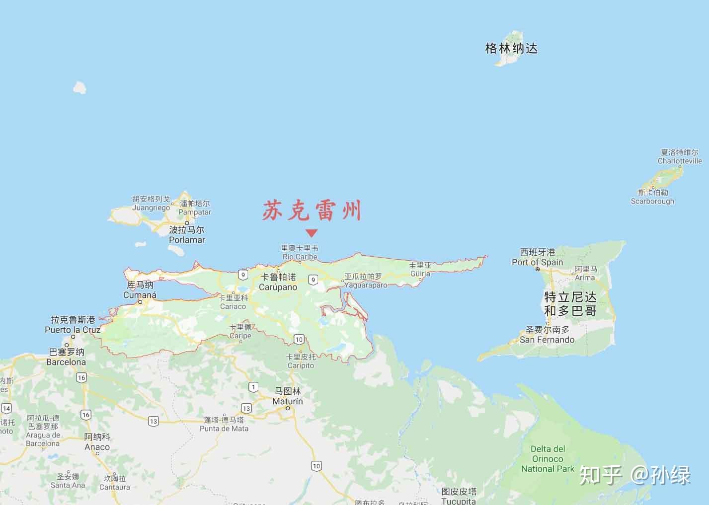 特立尼达岛地图图片