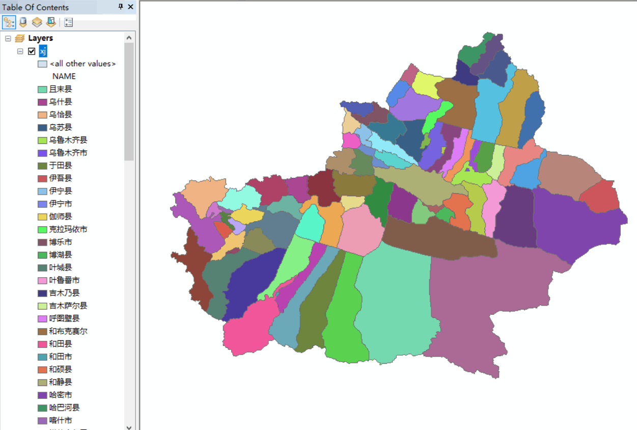 【arcgis教程】(49)专题图制作之人口地图(2)——新疆行政区人口分布