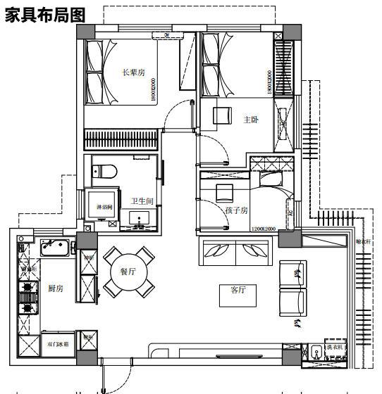 70平两房改三房 户型图图片