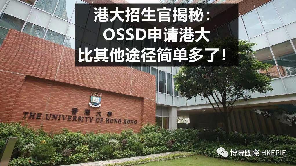 港大招生官揭秘 ossd申请港大比其他途径简单多了