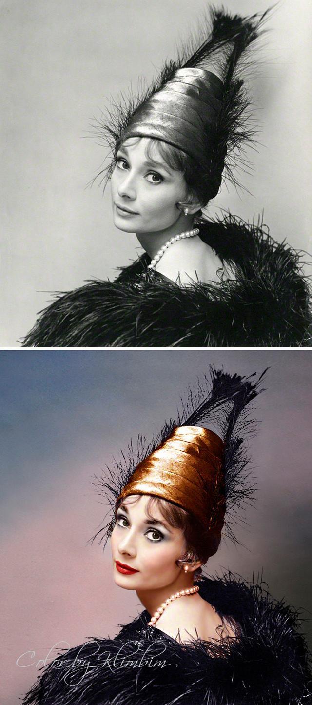 好莱坞黄金年代明星彩色照大盘点,奥黛丽赫本回眸太仙