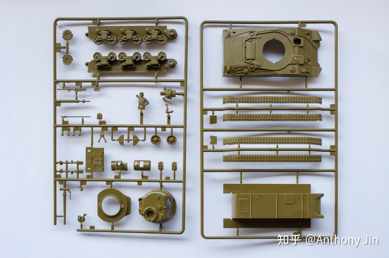 【板件评测】italeri 美国m4谢尔曼坦克 56503 1/56 拼装战车模型