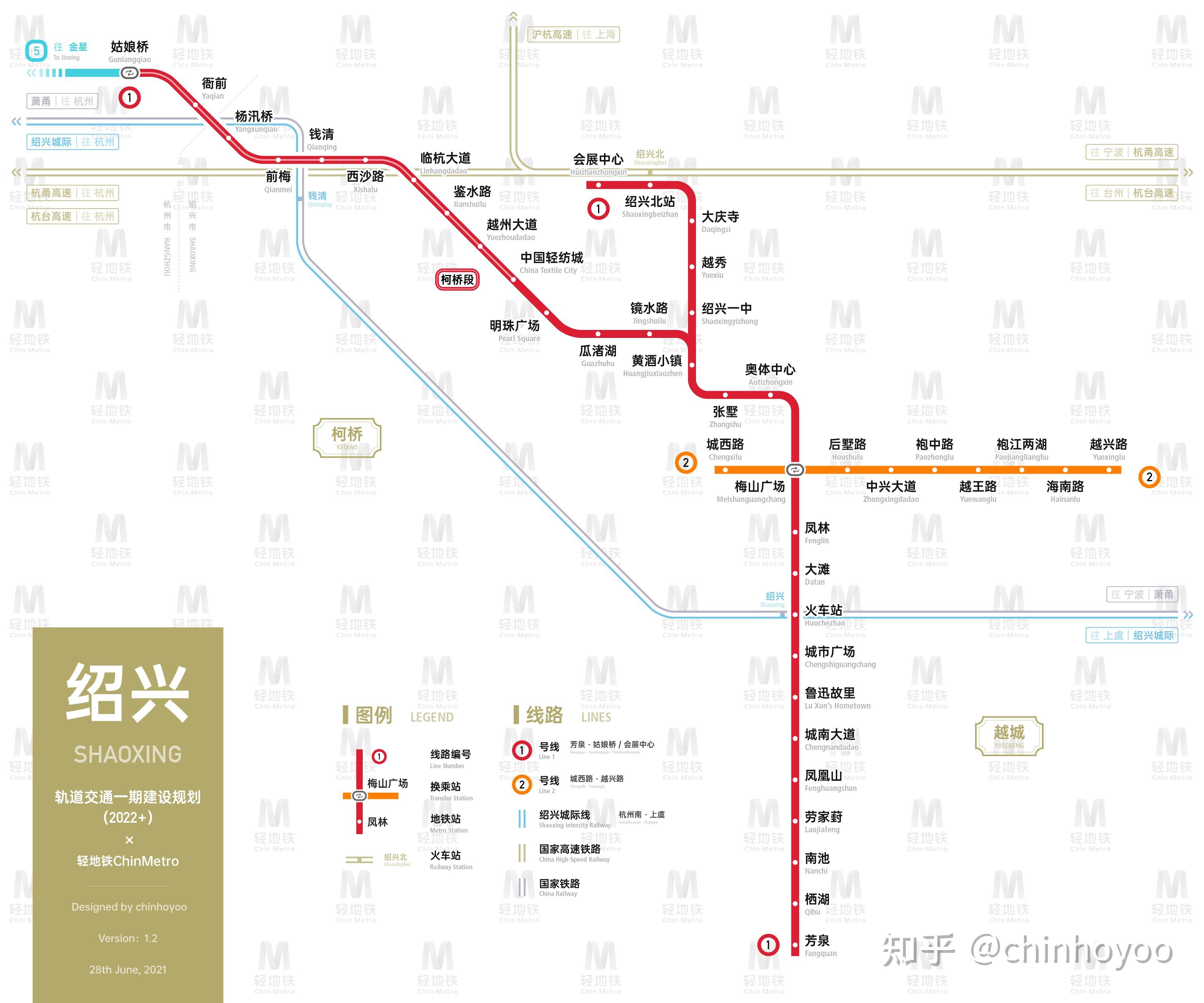 绍兴轨道交通线路图2022运营版