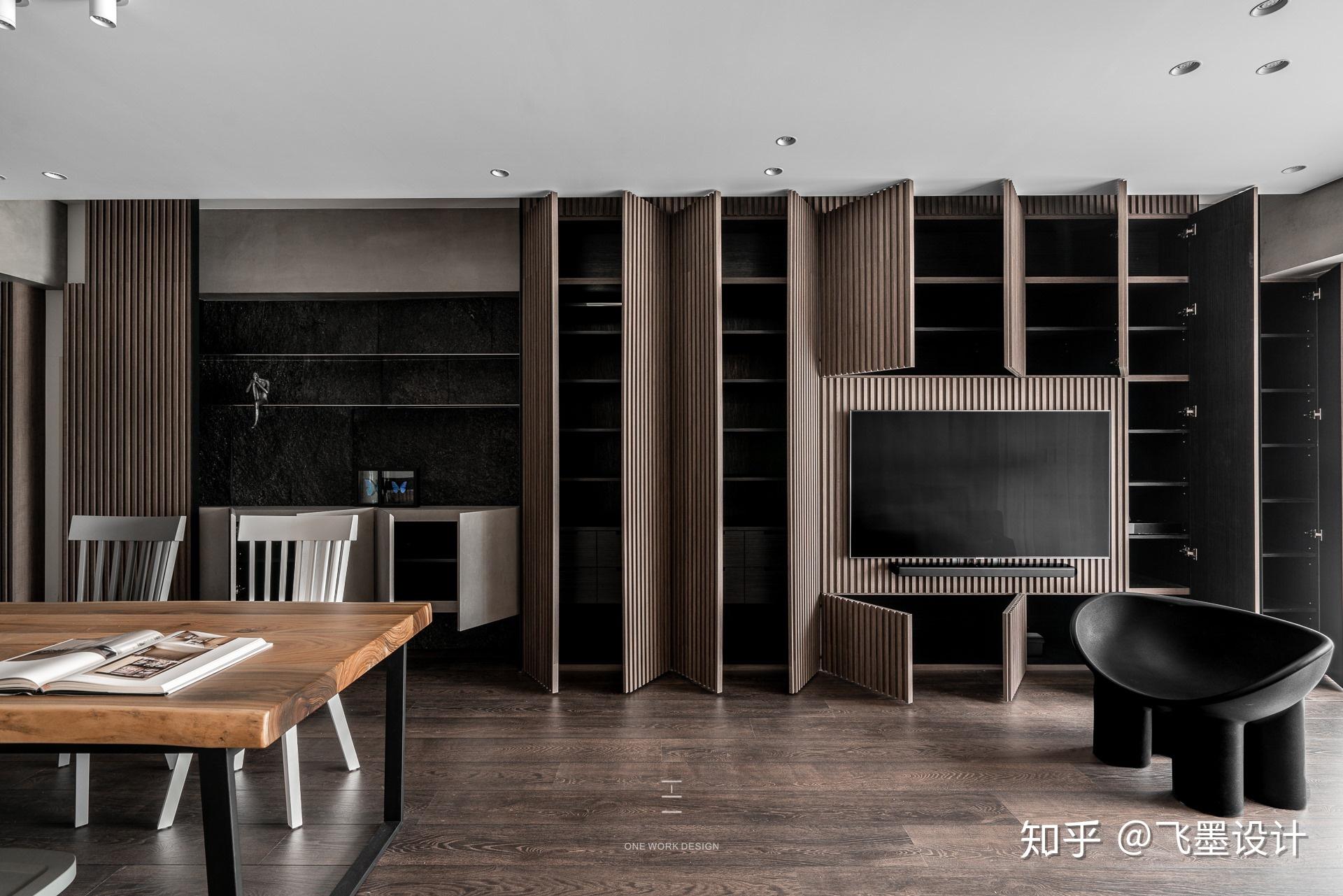 一面木色墙，提升精装房的现代感|空间|室内设计|卡普空间设计 - 原创作品 - 站酷 (ZCOOL)