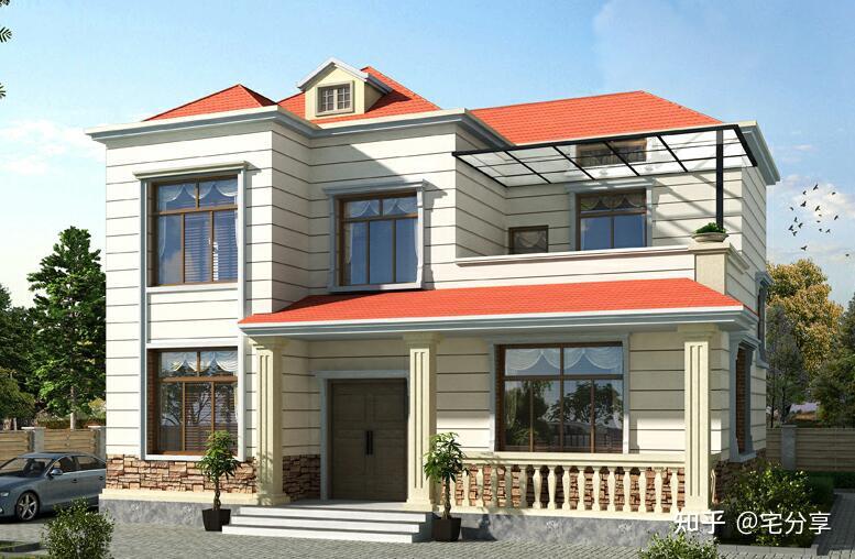 6*9.3经典乡村二层别墅设计图片(农村两层房屋设计图) - 知乎