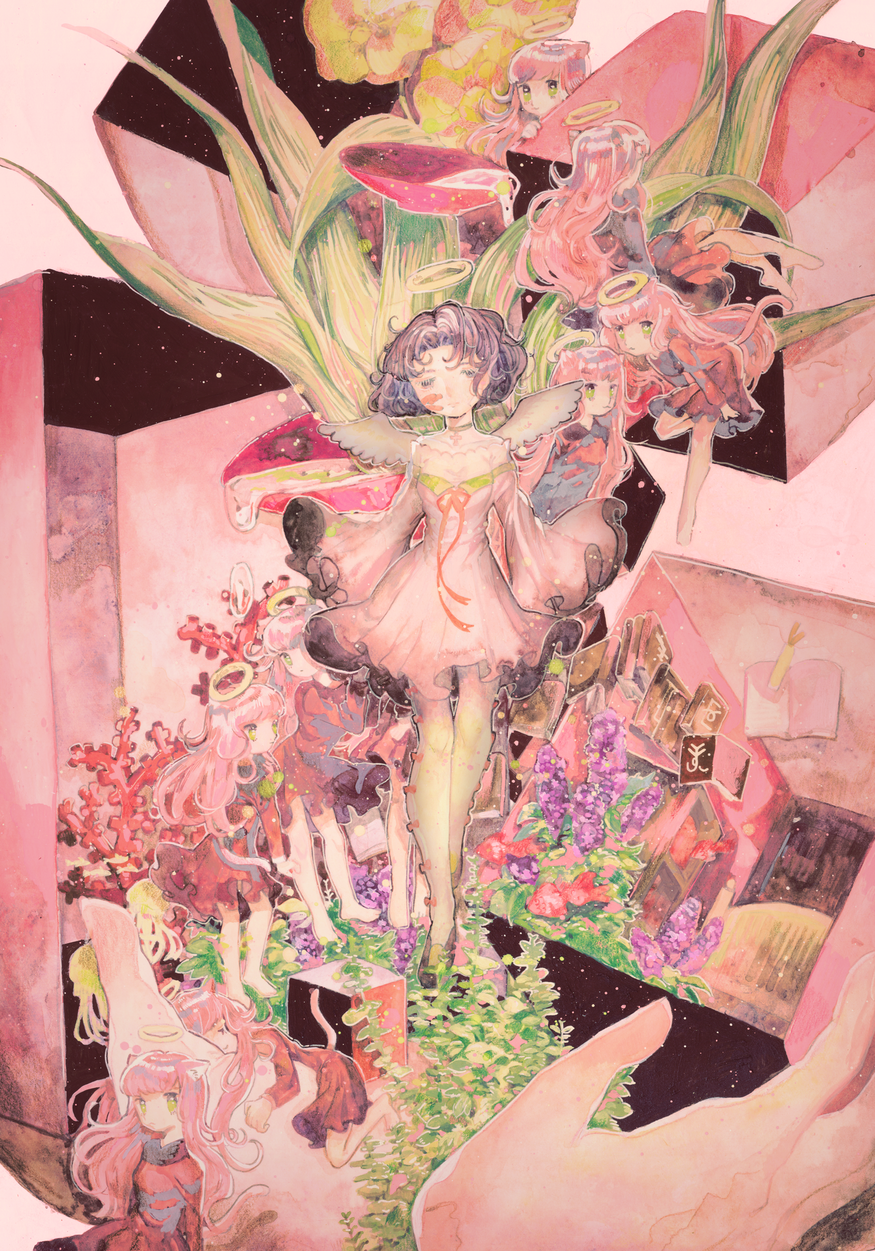 抑郁症少女的恐怖/唯美插画?