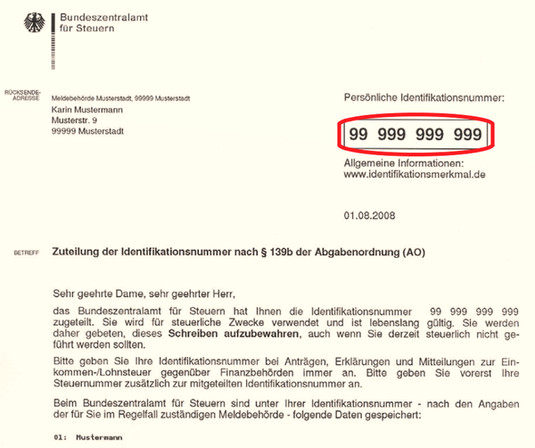  steuernummer steuerliche identifikationsnummer 
