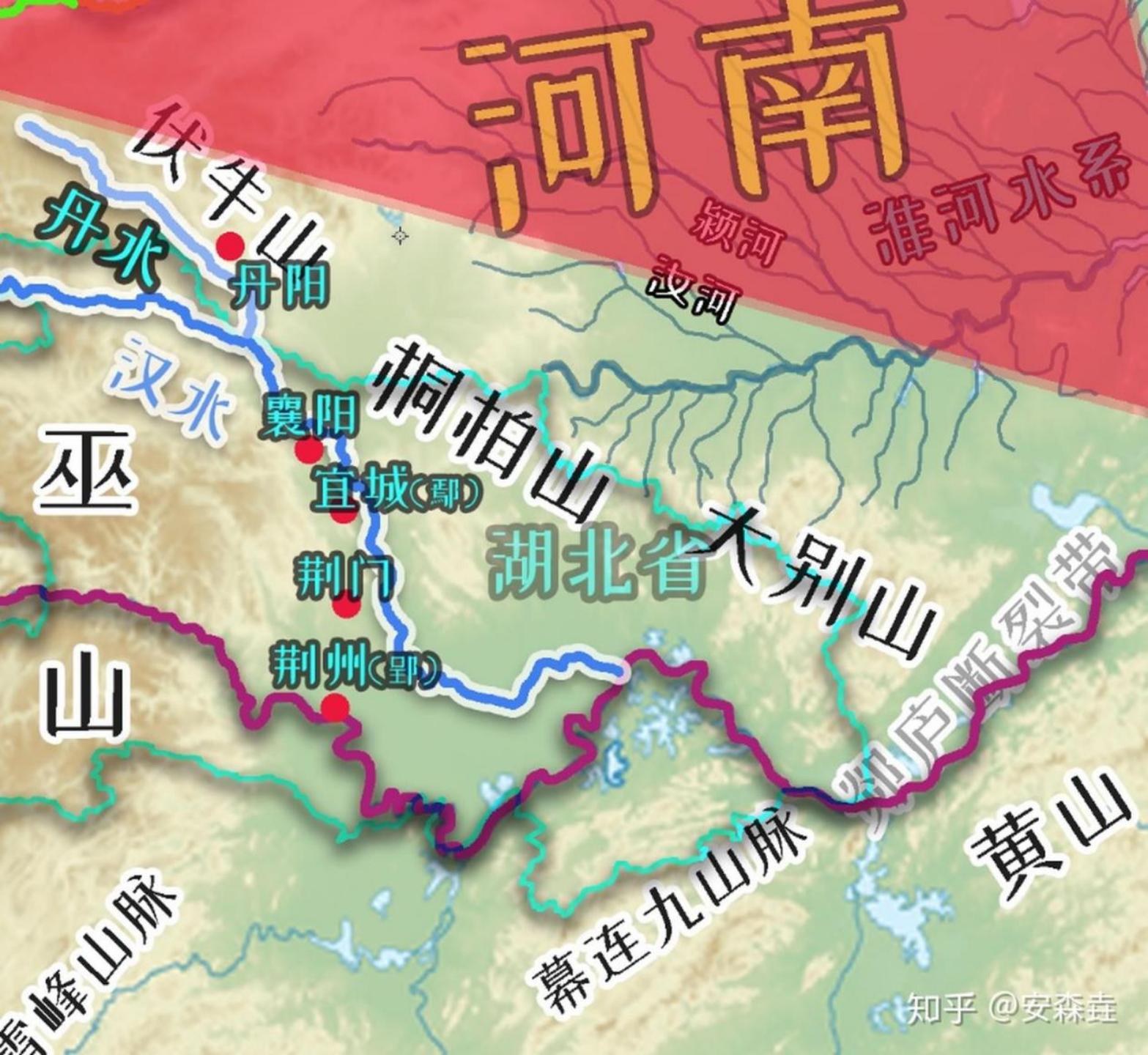 图 22：汉水中下游城市分布示意图