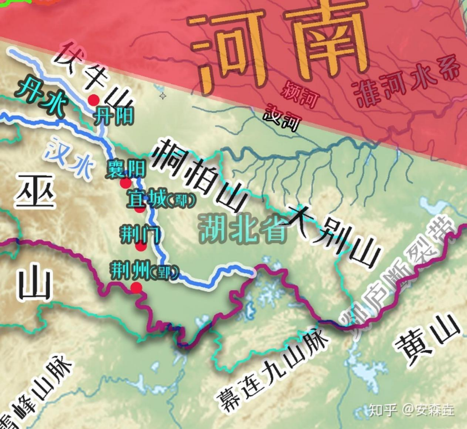 图 22:汉水中下游城市分布示意图 图 22:汉水中下游城市分布示意图