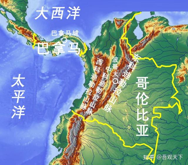哥伦比亚地图位置图片