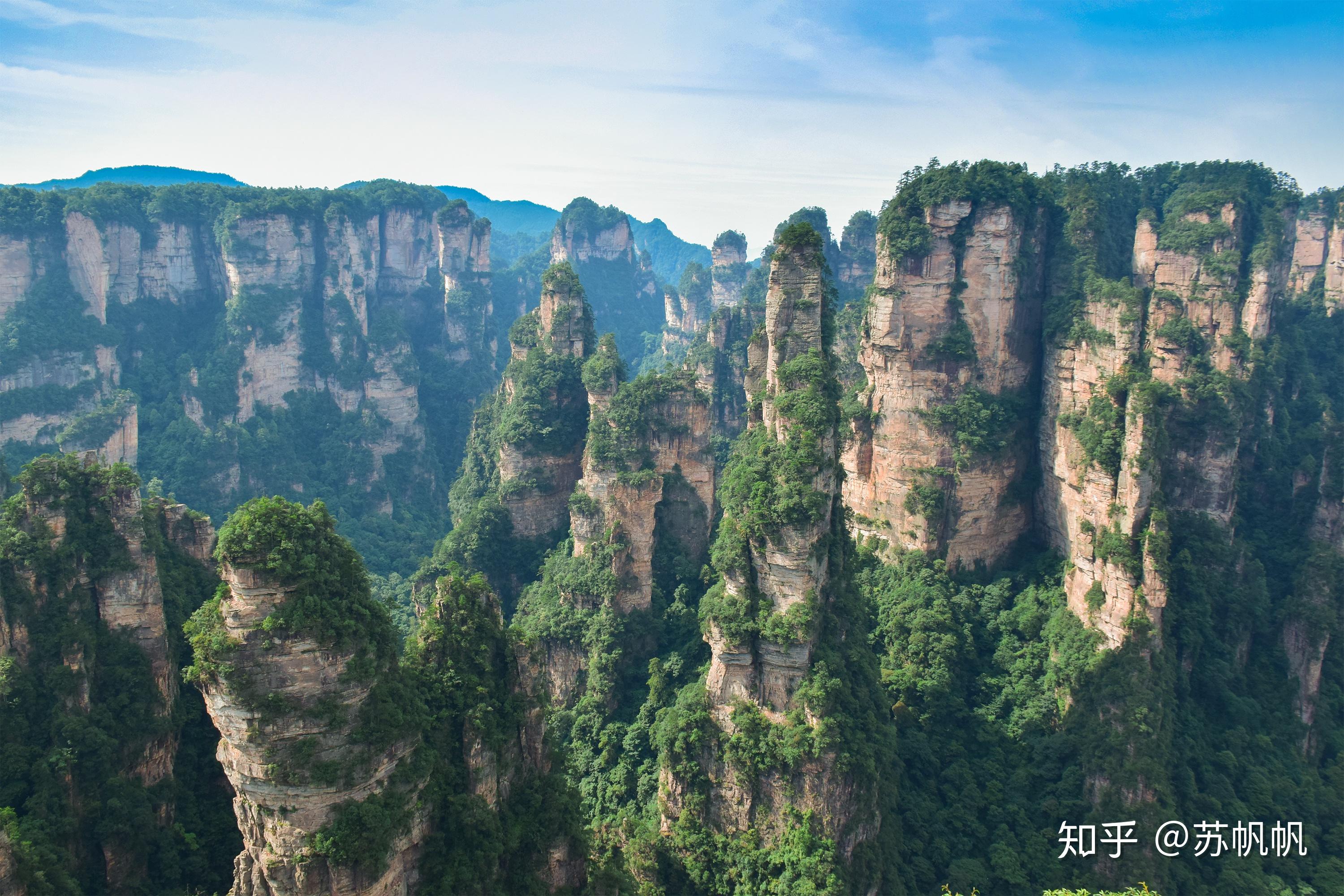张家界武陵源区森林公园2日徒步线路图及风光摄影